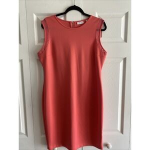 New York Company Womens Large Coral Sleeveless Shift Dress